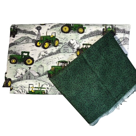 John Deere Scenic Daisy Kingdom Quilting Fabric Apprx 1 1/3 yd Plus Green Fabric - Picture 1 of 11